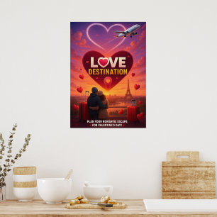 Romantisches Liebesziel Paris Reiseplakat Poster