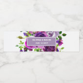 Romantisches lila Blumen-Wasserflaschen-Label Wasserflaschenetikett (Einzelnes Label)