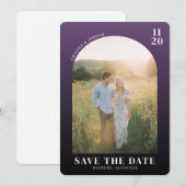 Romantisches lila elegantes Foto Save The Date (Vorne/Hinten)