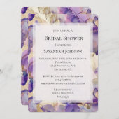 Romantisches Lila Gold Iris Brautparty Einladung (Vorne/Hinten)