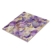 Romantisches Lila Gold Iris Brautparty Fliese (Seite)