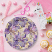 Romantisches Lila Gold Iris Brautparty Pappteller (Party)