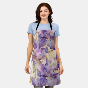 Romantisches Lila Gold Iris Brautparty Schürze