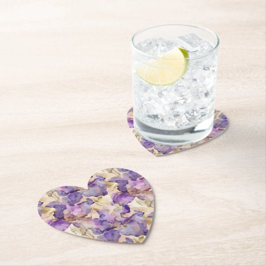 Romantisches Lila Gold Iris Brautparty Untersetzer (Vor Ort)