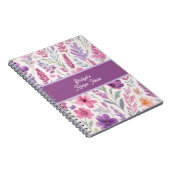Romantisches lila pink Pastel Botanischer Frühling Notizblock (Rechte Seite)