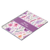 Romantisches lila pink Pastel Botanischer Frühling Notizblock (Linke Seite)
