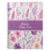 Romantisches lila pink Pastel Botanischer Frühling Notizblock (Vorderseite)