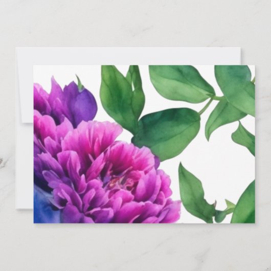 Romantisches lila rosa blumengeschmücktes BRAUTPAR Einladung (Rückseite)