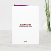 Romantisches lila Silberherz Feiertagskarte (Rückseite)