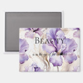 Romantisches Lila Zitat von Iris Blumenbeauty Magnet (Vorderseite/Rückseite)