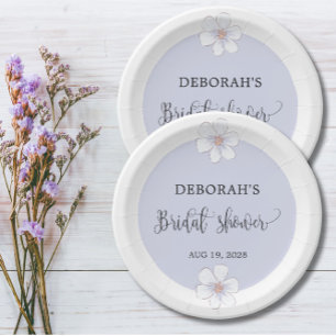 Romantisches Lilac Floral Brautparty Pappteller