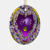 ROMANTISCHES LILAC-HERZFOTOGRAMM KERAMIKORNAMENT (Rechts)