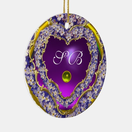 ROMANTISCHES LILAC-HERZFOTOGRAMM KERAMIKORNAMENT (Rechts)