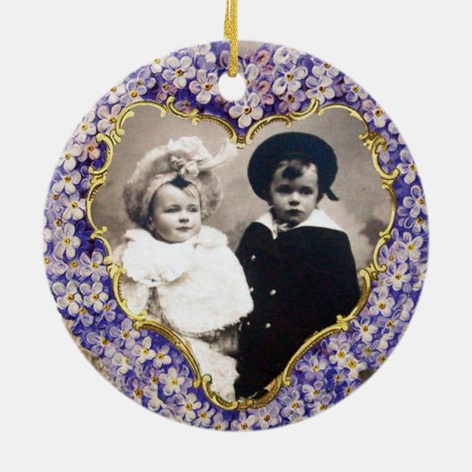 ROMANTISCHES LILAC-HERZFOTOGRAMM KERAMIKORNAMENT (Hinten)