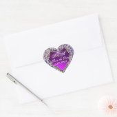 ROMANTISCHES LILAC-HERZMONOGRAMM Save the Date Herz-Aufkleber (Umschlag)