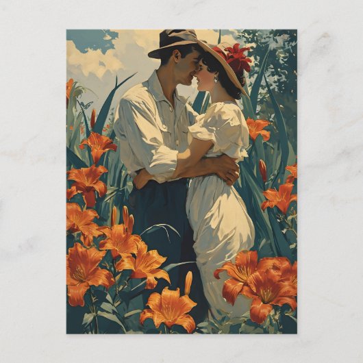 Romantisches Lilienfeld Vintag Postkarte (Vorderseite)