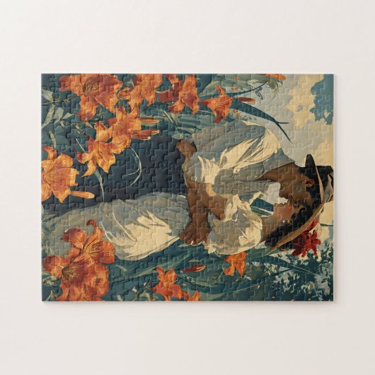 Romantisches Lilienfeld Vintag Puzzle (Horizontal)