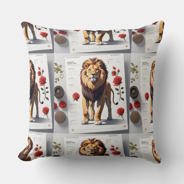 Romantisches Lion Face Design1 Kissen (Vorderseite)