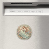 Romantisches Mädchen Mucha-Style-Magnet Magnet (In Situ (Geschirrspüler))