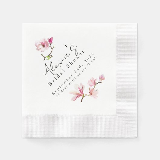 Romantisches Magnoliengebirge Brautparty Napkin Serviette (Vorderseite)