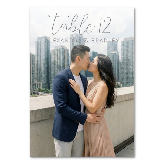 Romantisches Marine Stadtfoto Tischnummer (Rückseite)