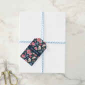Romantisches Marineblumen-Gartenmuster Geschenkanhänger (Mit Garn)