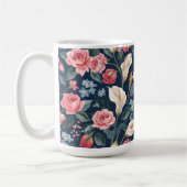 Romantisches Marineblumen-Gartenmuster Kaffeetasse (Links)