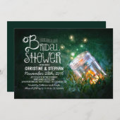 Romantisches Maurerjar & Glühwürmchen Brautparty Einladung (Vorne/Hinten)