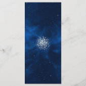 Romantisches Menü "Blue Universe Silv Glitzer" Menükarte (Rückseite)