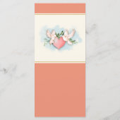 Romantisches Menü "Doves Coral Wedding" Menükarte (Rückseite)