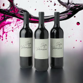 Romantisches Minimalistisches Hochzeitsofa Weinetikett