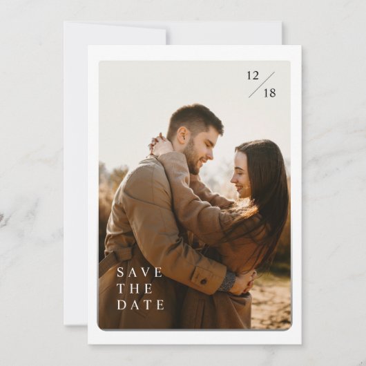 Romantisches modernes Boho-Foto Save the Date Einladung (Vorderseite)