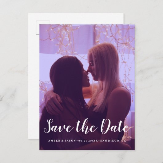 Romantisches modernes der kundenspezifischen ankündigungspostkarte (Vorne/Hinten)