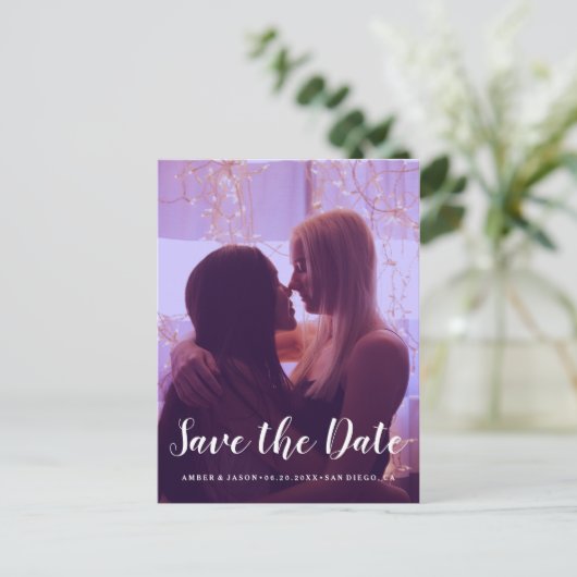 Romantisches modernes der kundenspezifischen ankündigungspostkarte (Stehend Vorderseite)