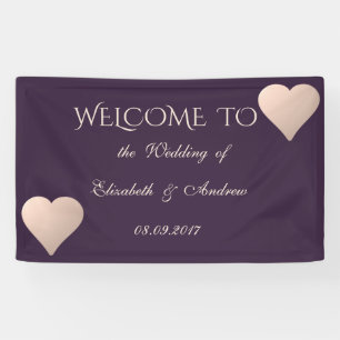 Romantisches modernes stilvolles Herzen  Hochzeits Banner