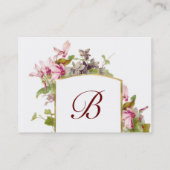 ROMANTISCHES MONOGRAM, Cyclamen, rosa, weiß Visitenkarte (Rückseite)