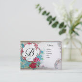 ROMANTISCHES MONOGRAM, goldmetallisches Papier Visitenkarte (Stehend Vorderseite)