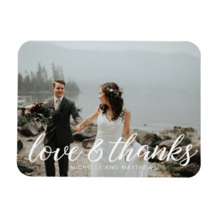 Romantisches Monogramm ⎥Hochzeit Danke Foto-Magnet Magnet
