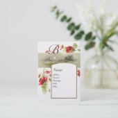 ROMANTISCHES MONOGRAMM, PÖPFEN, rotes, weißes Gold Visitenkarte (Stehend Vorderseite)