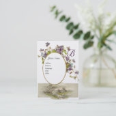 ROMANTISCHES MONOGRAMM, VIOLETTEN, lila grünes Sil Visitenkarte (Stehend Vorderseite)