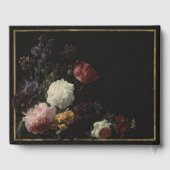 Romantisches Moody Black Gothic Florals Brautparty Gästebuch (Rückseite)