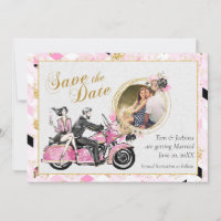Romantisches Motorrad Save the Date