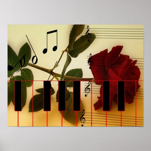 Romantisches Musical Piano Keys Poster (Vorne)