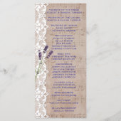 Romantisches Musikblatt Lavendel Programm Custom (Rückseite)
