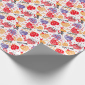 Romantisches Muster, du und ich. farbig in Weiß Geschenkpapier (Ecke)