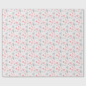 Romantisches Muster für Sie. Rosa, grau auf Weiß Geschenkpapier (Flach)