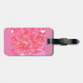 Romantisches Muster für Wasserfarben, rosa Herzen  Gepäckanhänger (Rückseite horizontal)