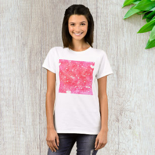 Romantisches Muster für Wasserfarben, rosa Herzen  T-Shirt