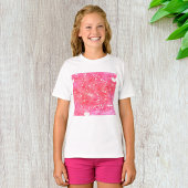Romantisches Muster für Wasserfarben, rosa Herzen T-Shirt