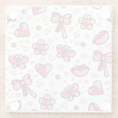 romantisches Muster Glasuntersetzer (Rückseite)